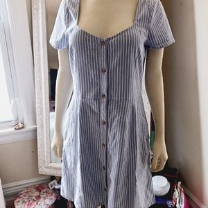 Pinstripe Button Down Dress